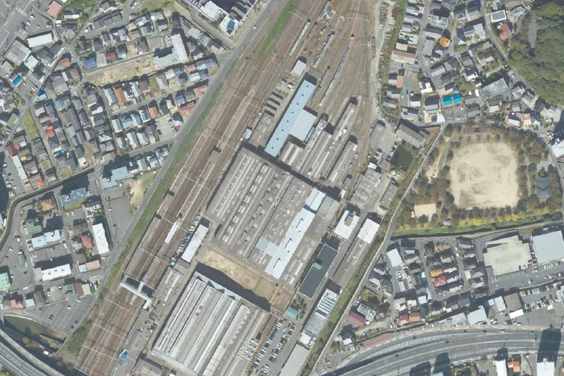 下関総合車両所 鉄道ふれあいフェスタのあたりの空中写真（国土地理院）