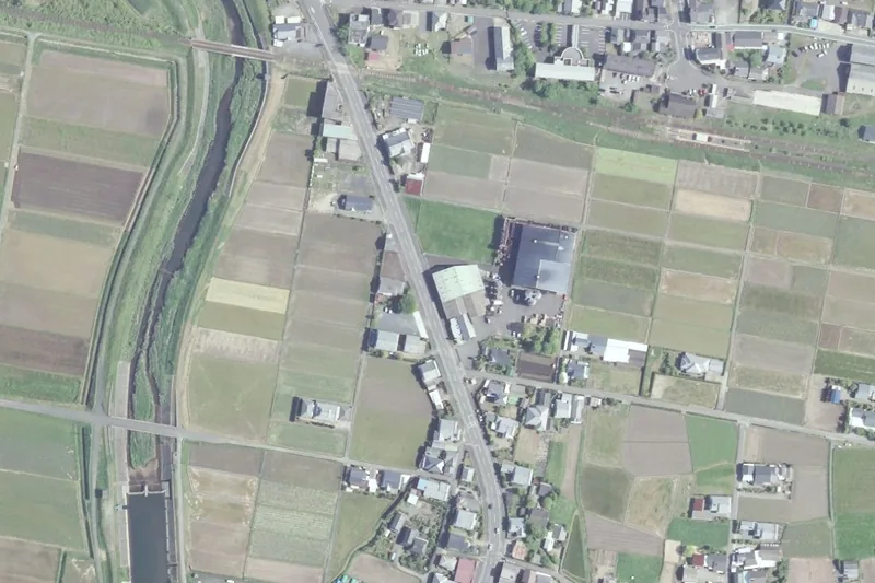 明石酒造 工場見学（えびの市・焼酎「明月」）のあたりの空中写真（国土地理院）