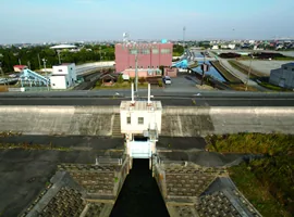 長島排水機場（www.cbr.mlit.go.jp の告知画像）