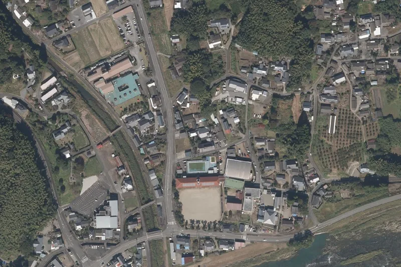 高田酒造場 蔵見学（あさぎり町）のあたりの空中写真（国土地理院）